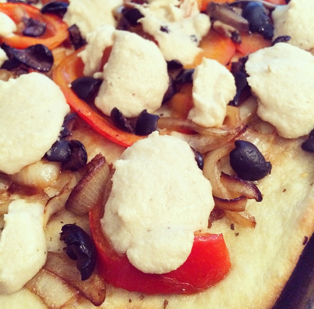 Vegetables Cashew Cheese Pizza Vegan Recipe