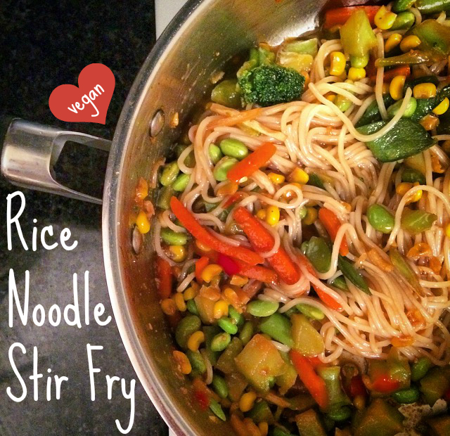 Rice Noodle Stir Fry Vegan Recipe