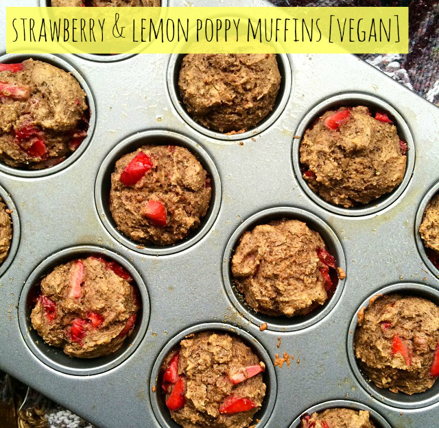 Strawberry Lemon Poppy Muffins Vegan Recipe
