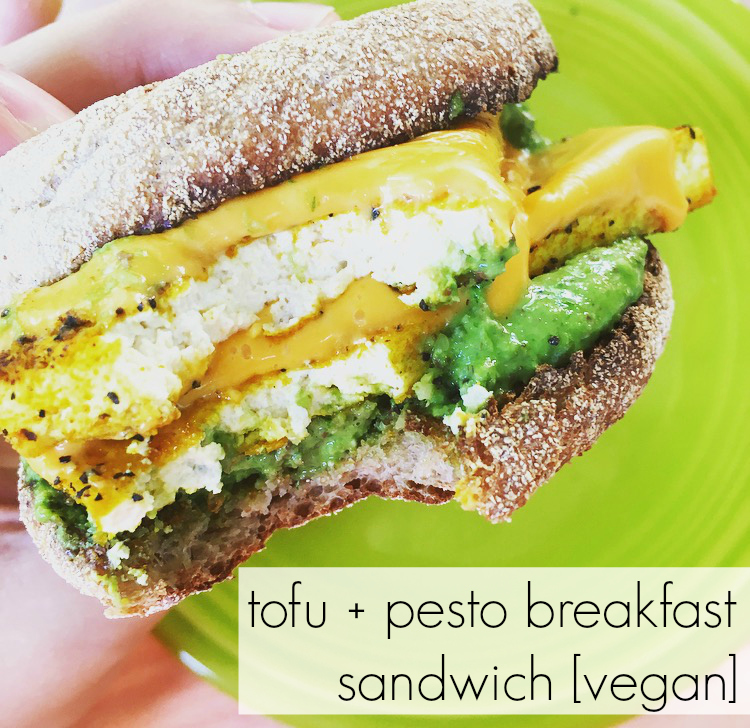 Vegan Tofu Pesto Breakfast Sandwich