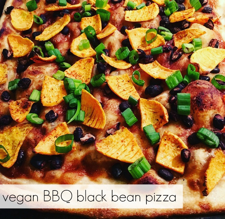 Vegan BBQ Black Bean Pizza