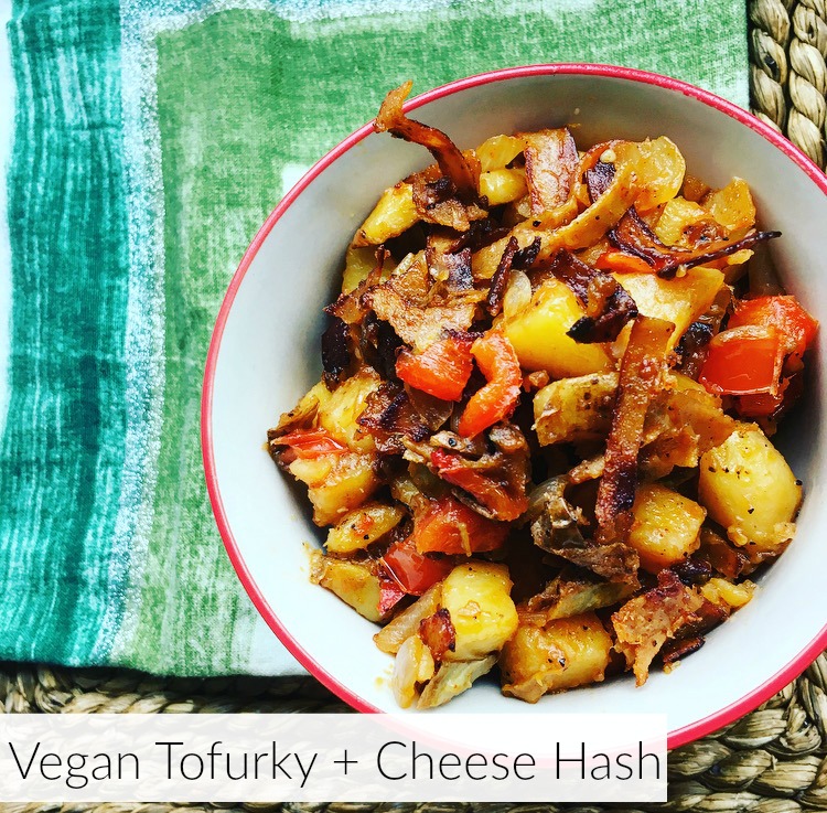 Vegan Tofurky + Cheese Hash