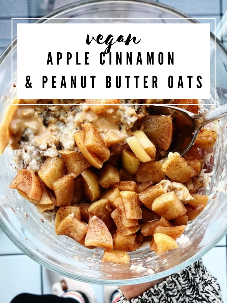 Vegan Cinnamon Apple Peanut Butter Oatmeal