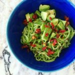 Spinach, Avocado, + Sundried Tomato Spaghetti