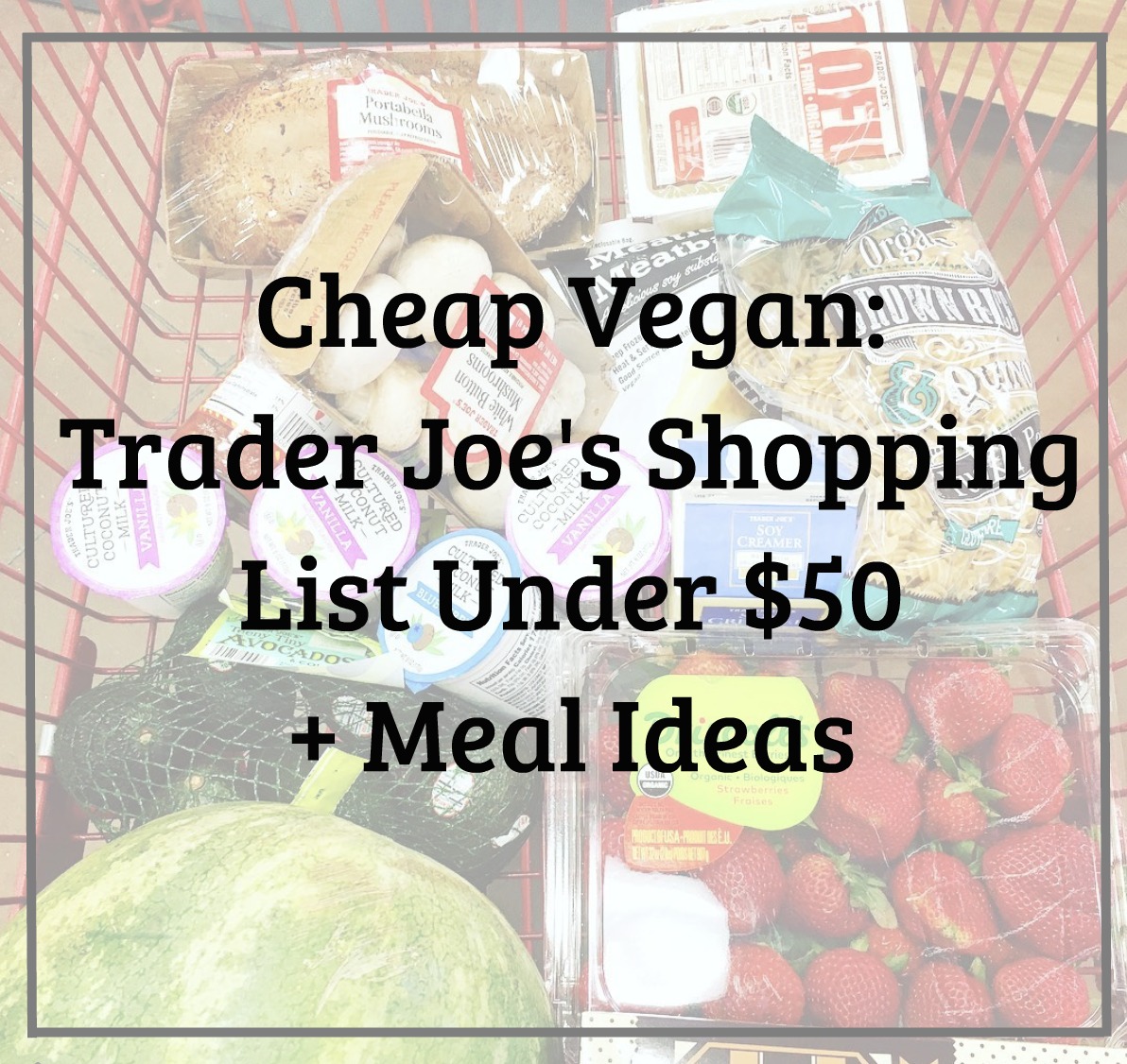 Cheap Vegan: Trader Joe's Shopping List Under $50 + Meal Ideas