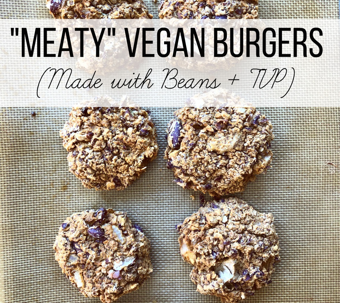 "Meaty" Vegan Burgers (Made with Beans + TVP)