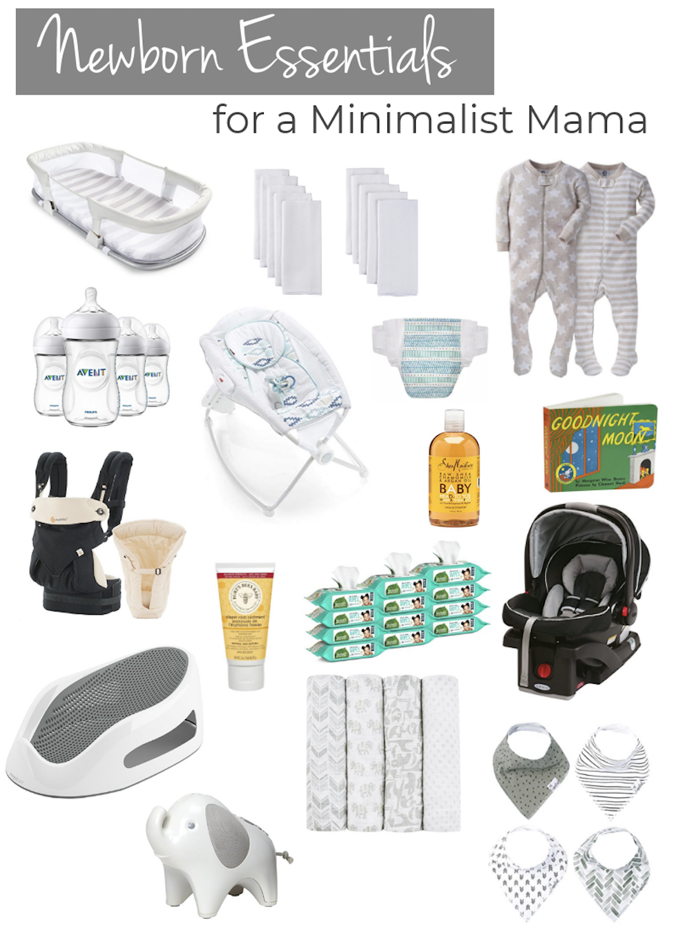 The most minimal list of newborn baby essentials - Kind Donkey