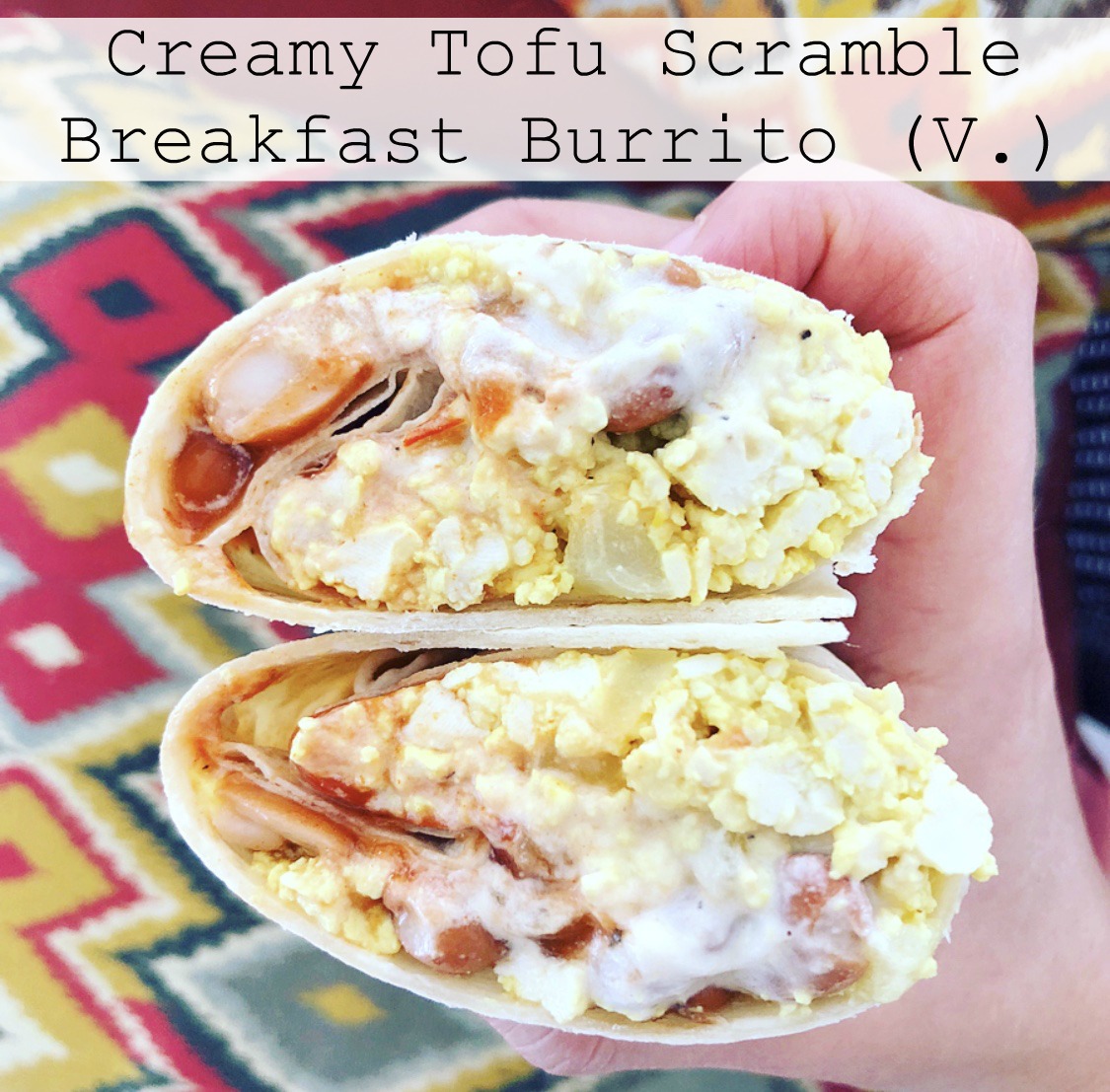 Creamy Tofu Scramble Breakfast Burrito