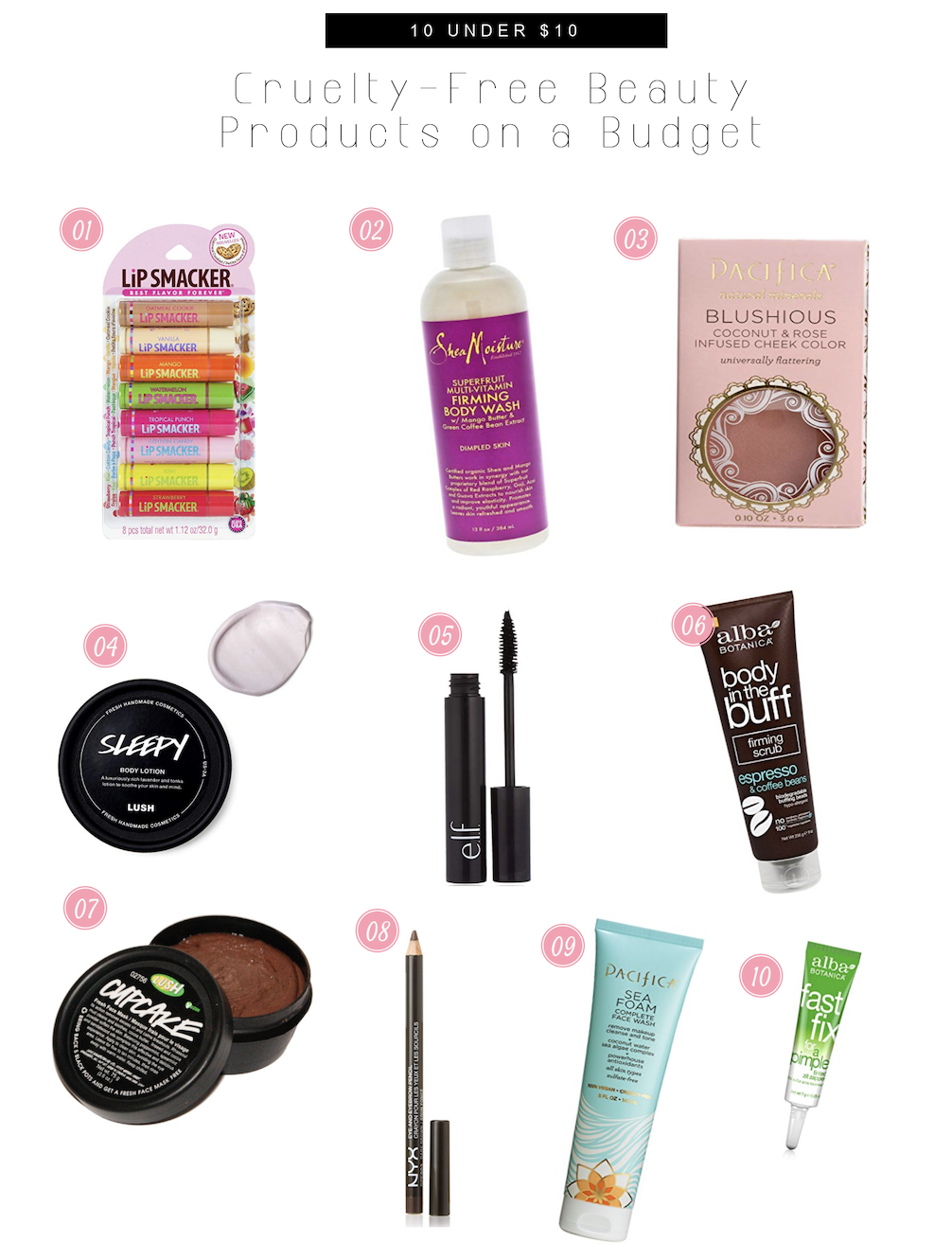 $10 Under 10: Cruelty-Free Beauty Products on a Budget