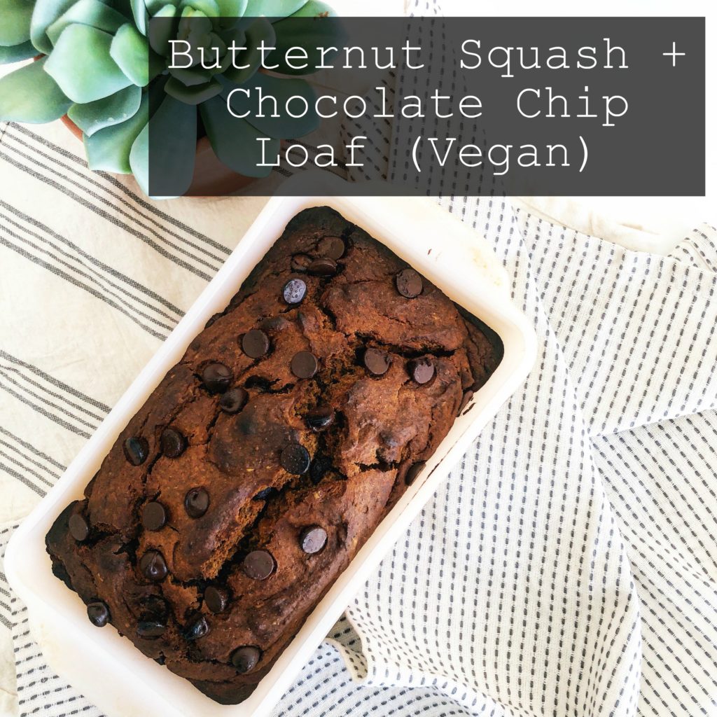 Vegan Butternut Squash + Chocolate Chip Loaf