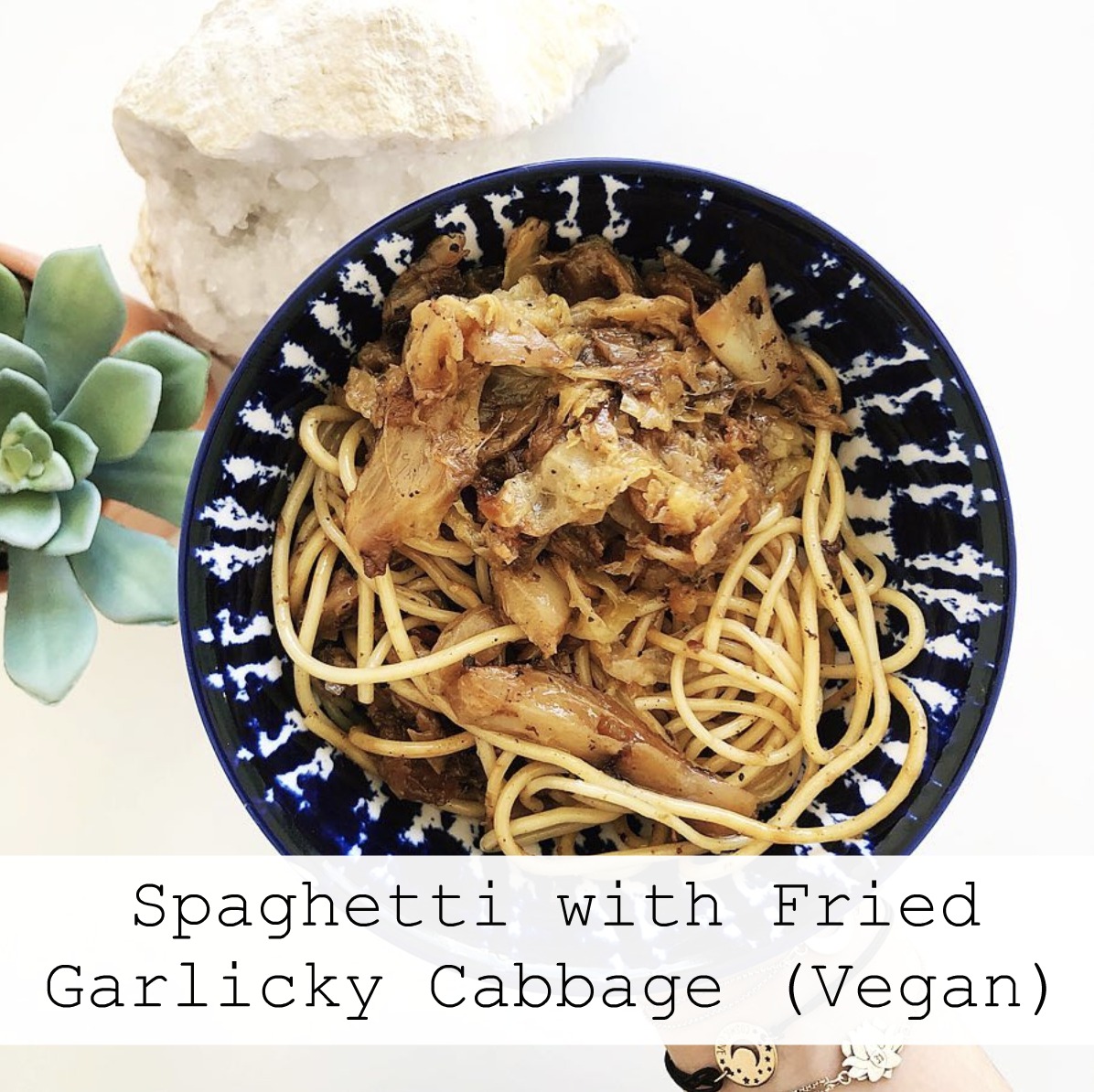 Spaghetti with Fried Garlicky Cabbage