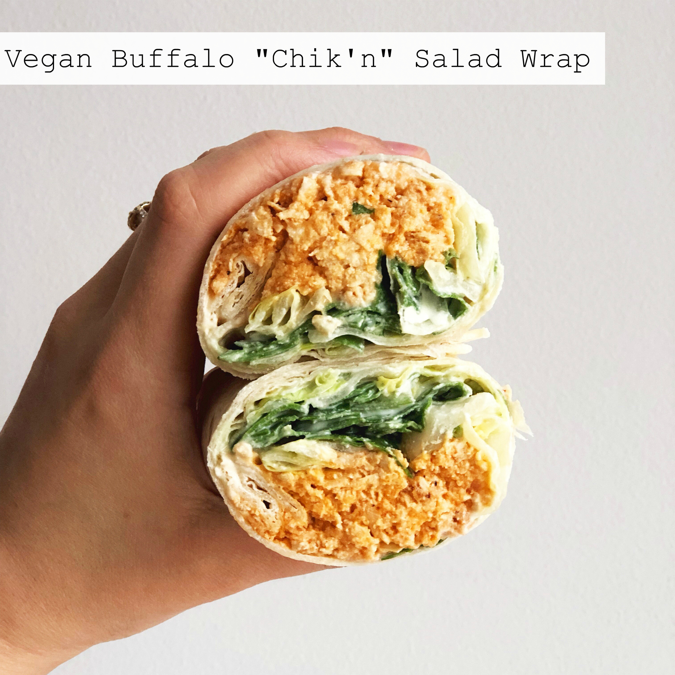 Vegan Buffalo "Chik'n" Salad Wrap