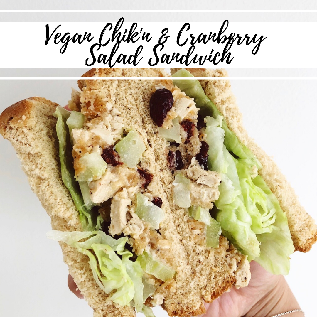 Vegan Chik'n & Cranberry Salad Sandwich