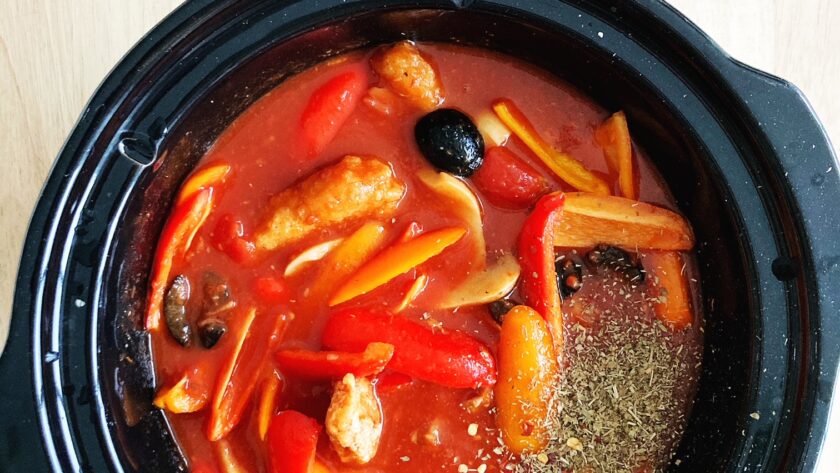 Vegan Crock-Pot Chik'n Cacciatore
