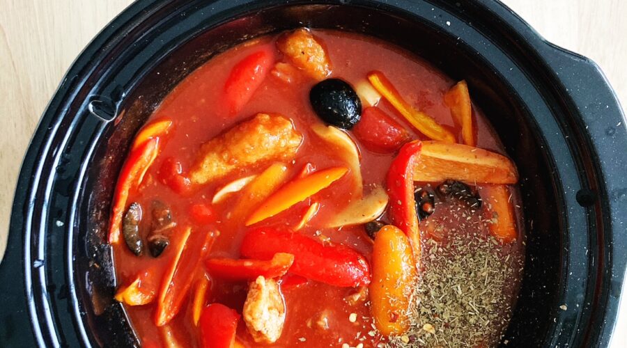 Vegan Crock-Pot Chik'n Cacciatore