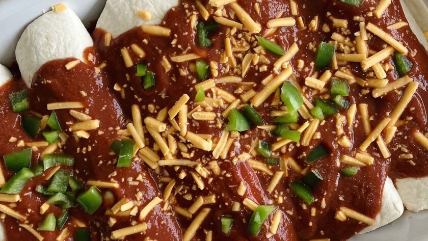 Pinto Bean & Pepper Enchiladas