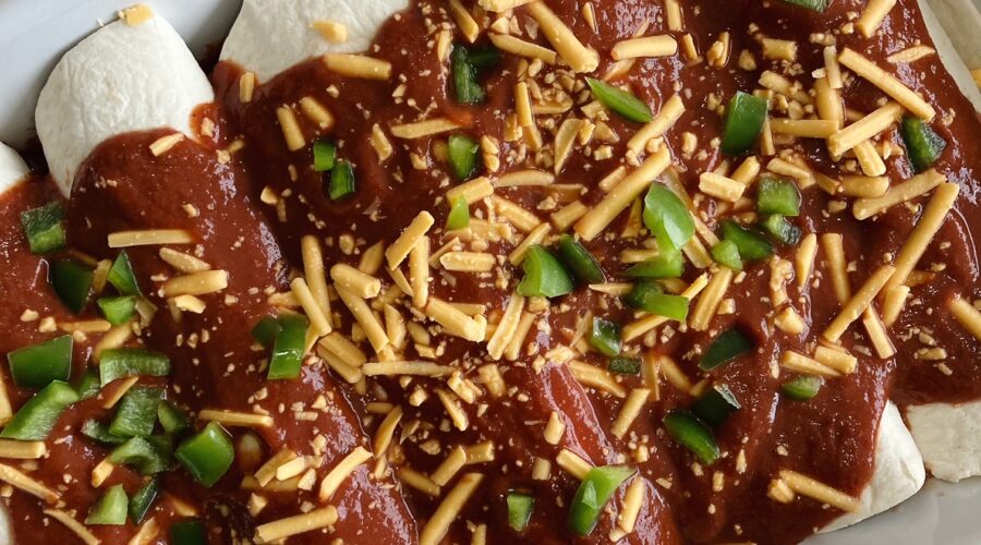 Pinto Bean & Pepper Enchiladas