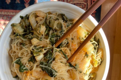 Garlic & Ginger Bok Choy Noodles (Vegan)