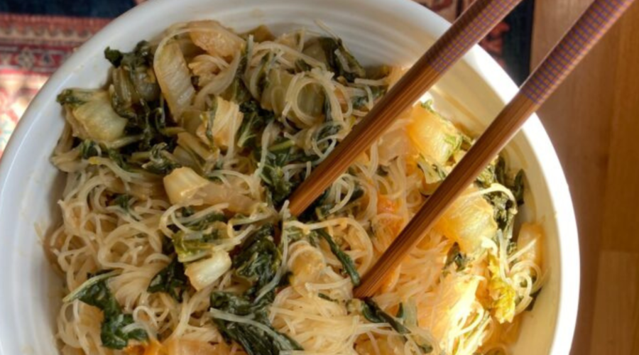 Garlic & Ginger Bok Choy Noodles (Vegan)