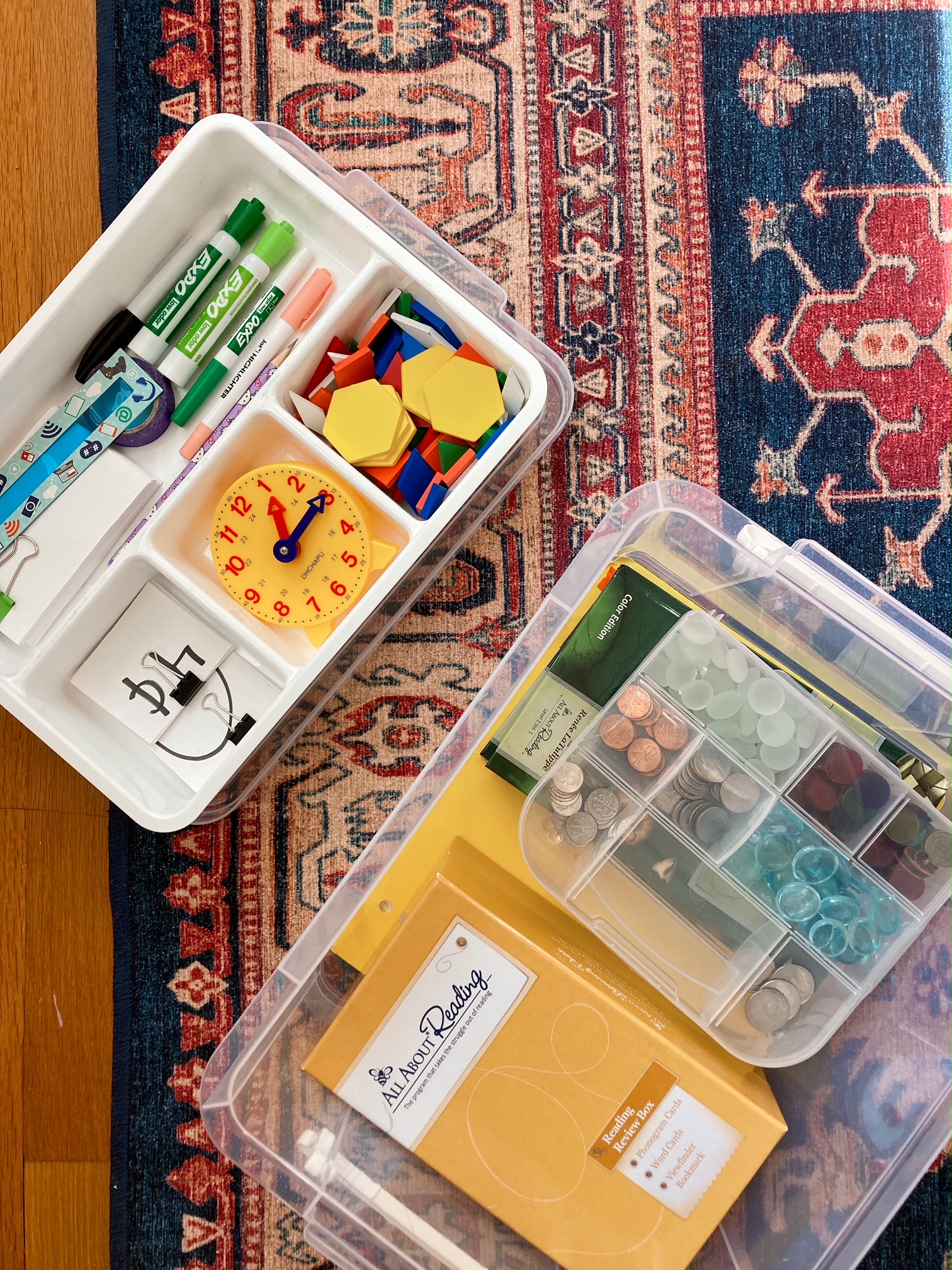 How and Why We Use Tote Boxes for Homeschool Organization
