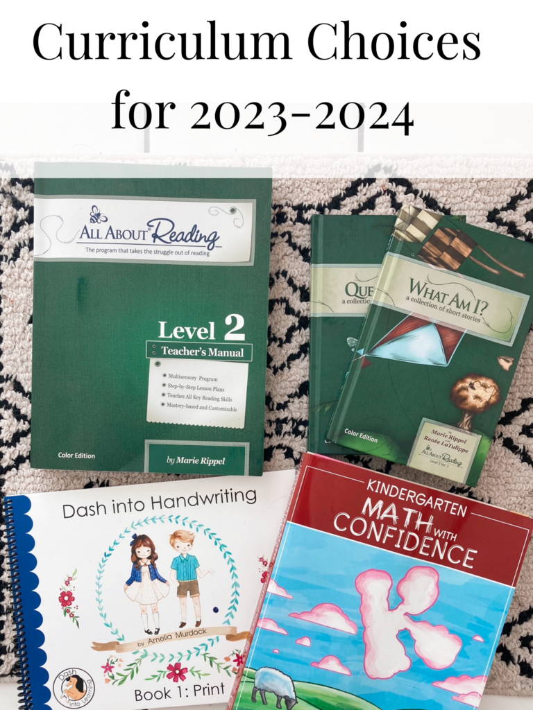 Curriculum Choices for 2023-2024 Kindergarten