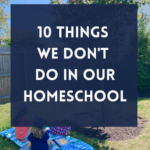 10 Things We Don't Do in Our Homeschool