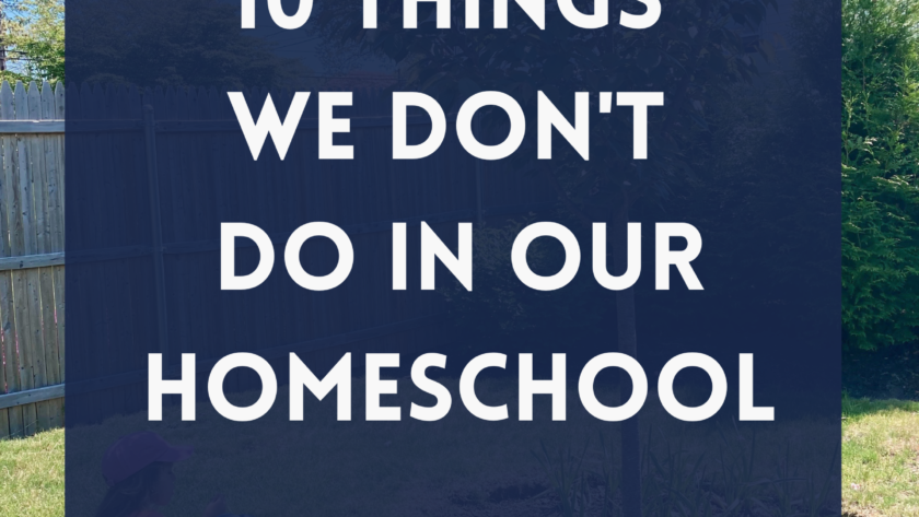 10 Things We Don't Do in Our Homeschool