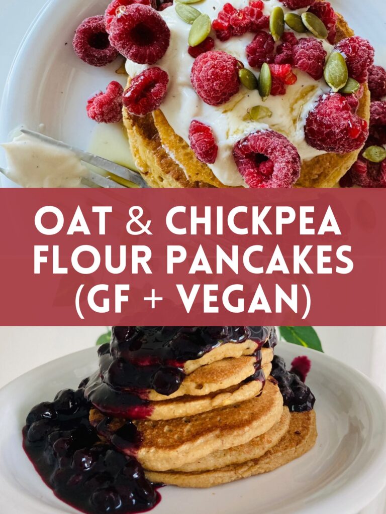 Oat & Chickpea Flour Pancakes (GF + Vegan)