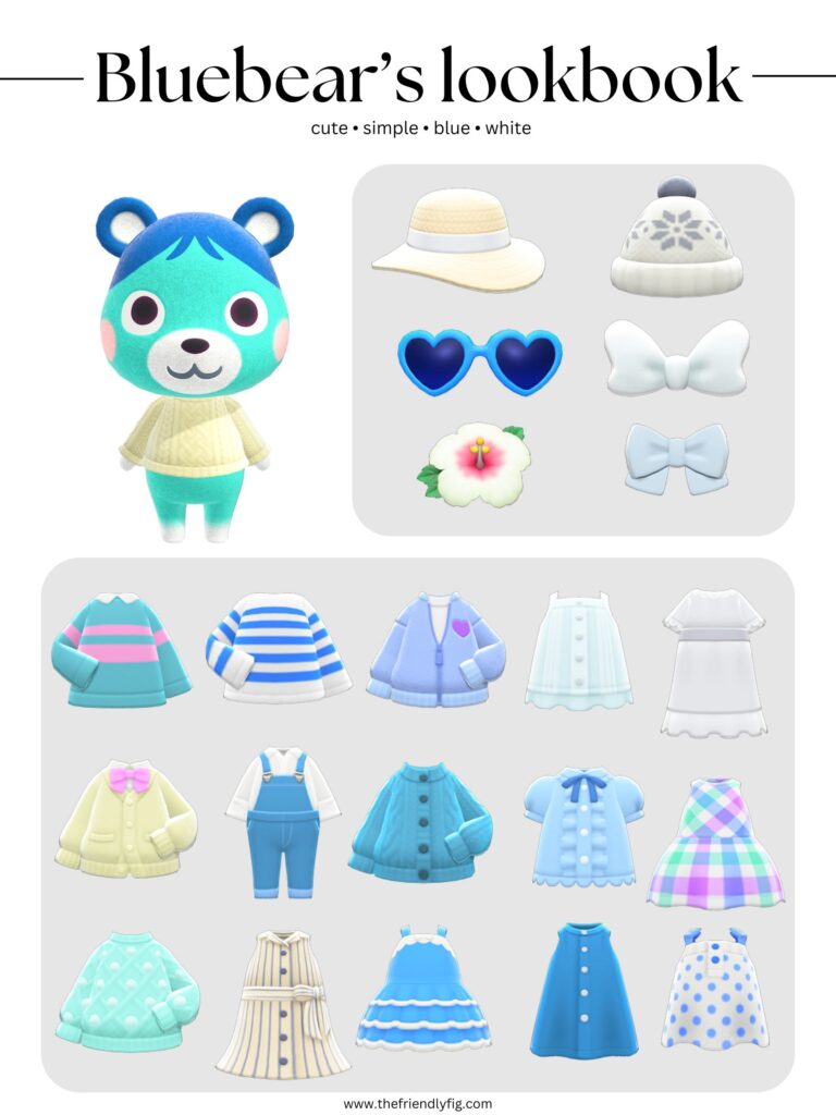 ACNH Bluebear Style Lookbook