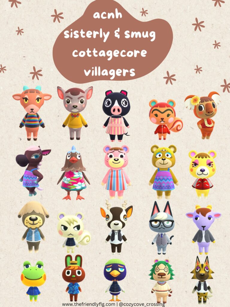 ACNH Sisterly and Smug Cottagecore Villagers