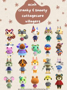 ACNH Snooty and Cranky Cottagecore Villagers