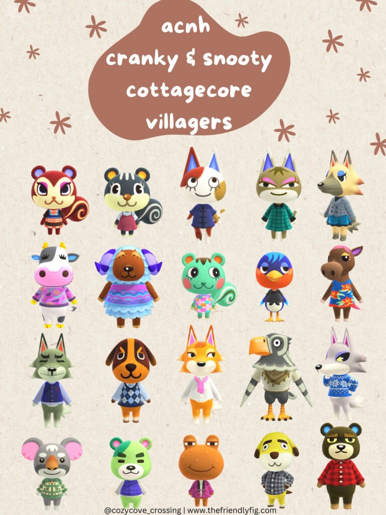 ACNH Snooty and Cranky Cottagecore Villagers