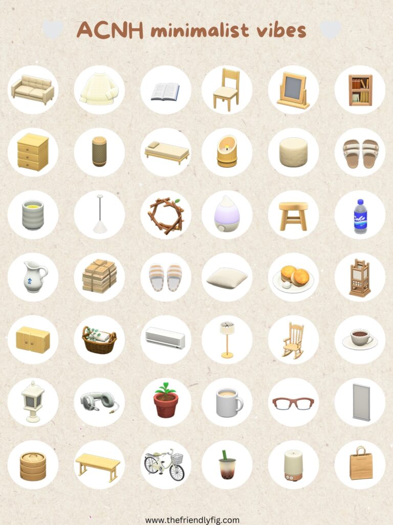ACNH Minimalist / Minimalism Items Guide