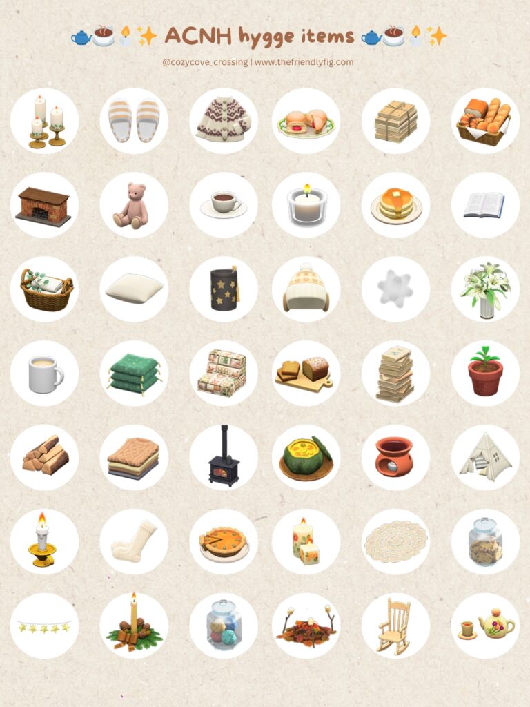 ACNH Hygge Items Guide - Cozy Cottagecore