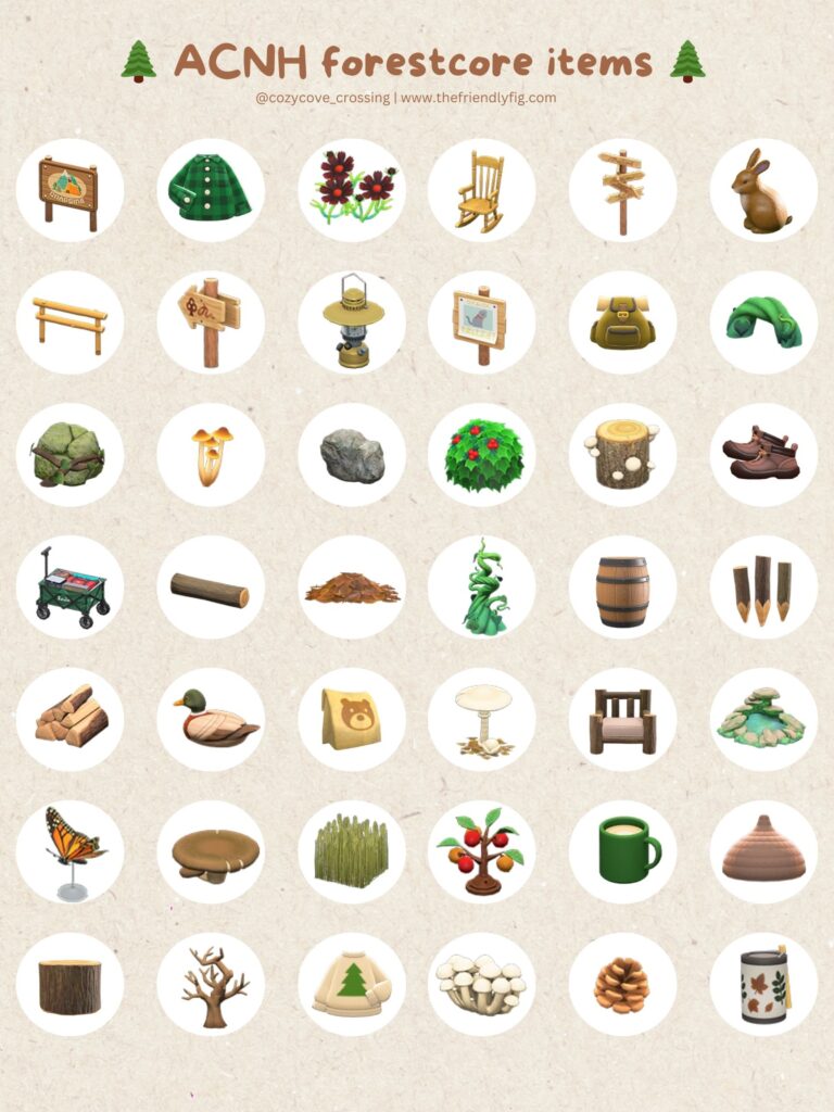 ACNH Forestcore Items Guide