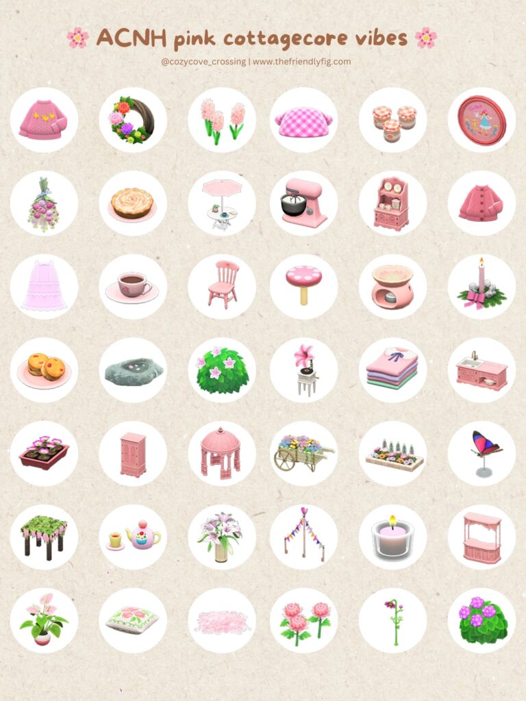 ACNH Pink Cottagecore Items