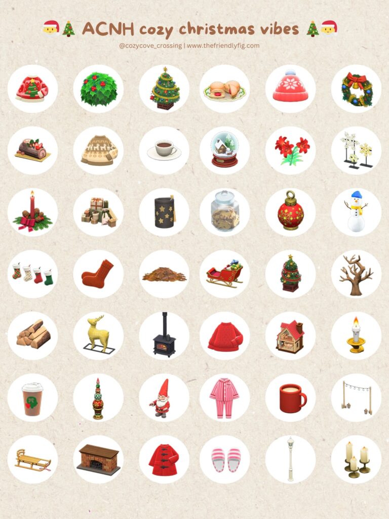 ACNH Cozy Christmas Items and Inspiration