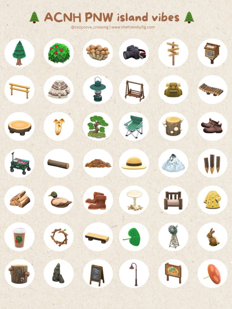 ACNH PNW Island Items and Vibes