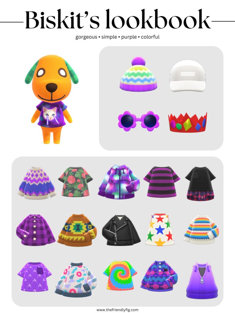 ACNH Biskit Style Lookbook