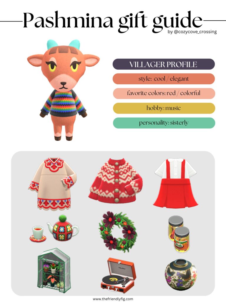ACNH Villager Gift Guide: Pashmina