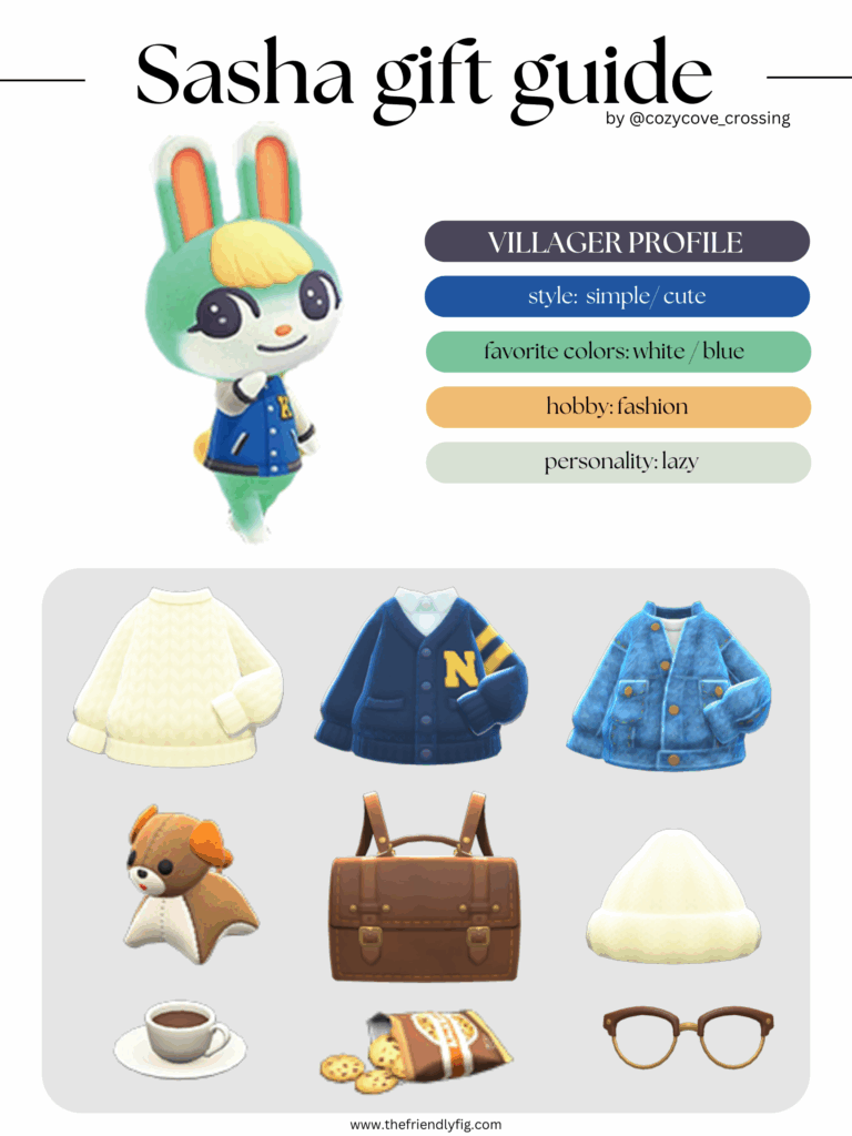 ACNH villager gift guide: Sasha