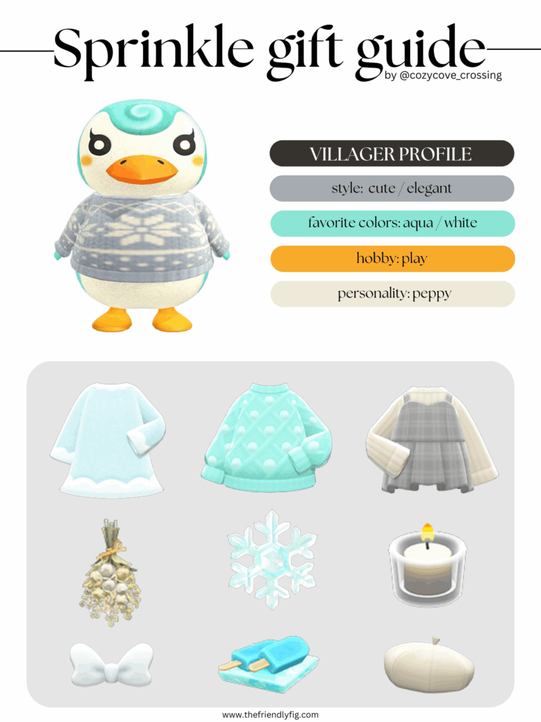 ACNH villager gift guide: Sprinkle