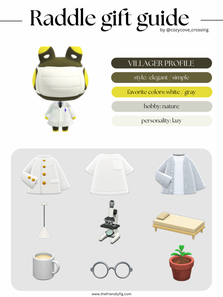 ACNH villager gift guide: Raddle
