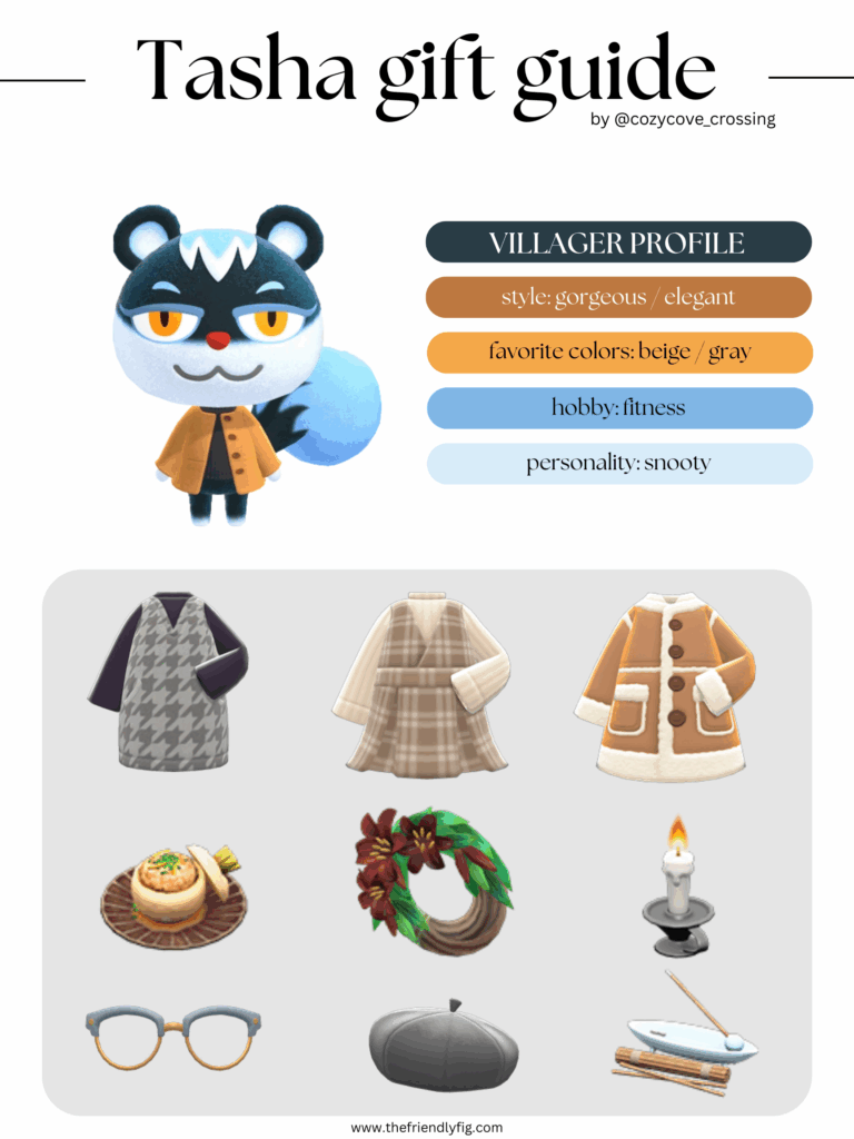 ACNH villager gift guide: Tasha