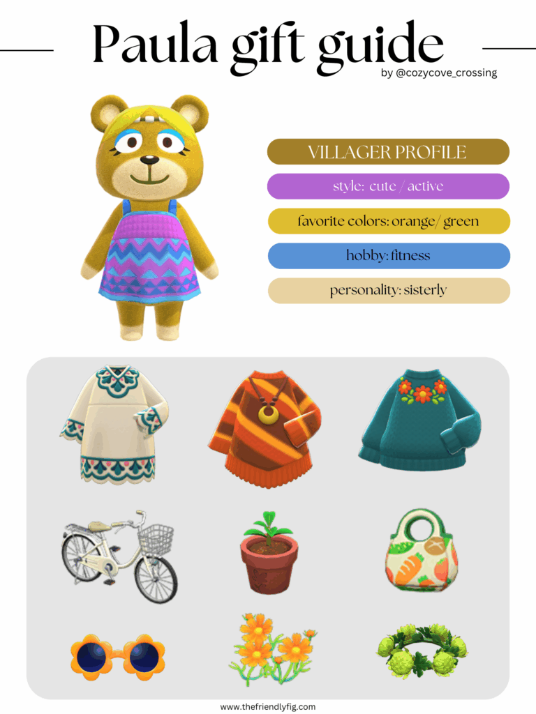 ACNH villager gift guide: Paula