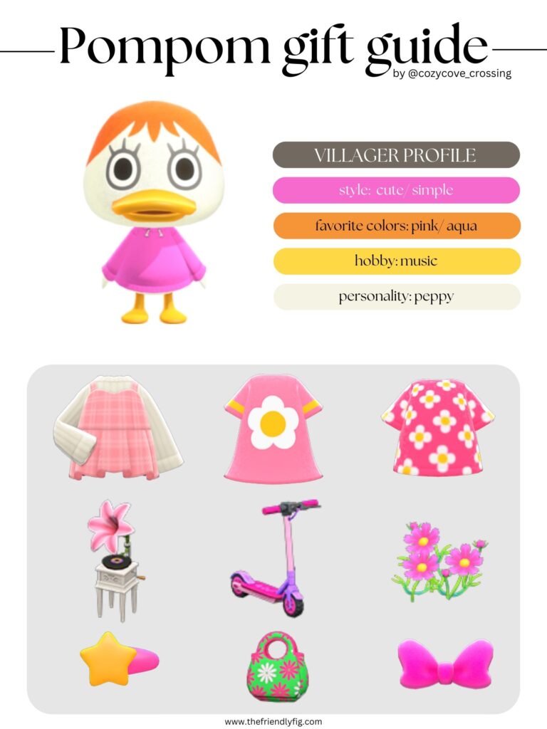 ACNH villager gift guide: Pompom