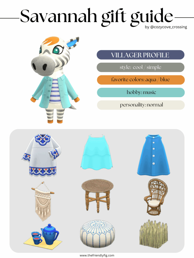 ACNH villager gift guide: Savannah