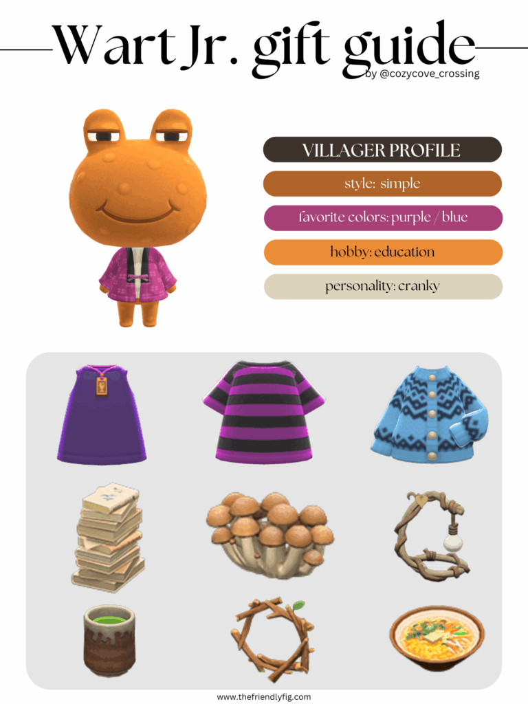 ACNH villager gift guide: Wart Jr.