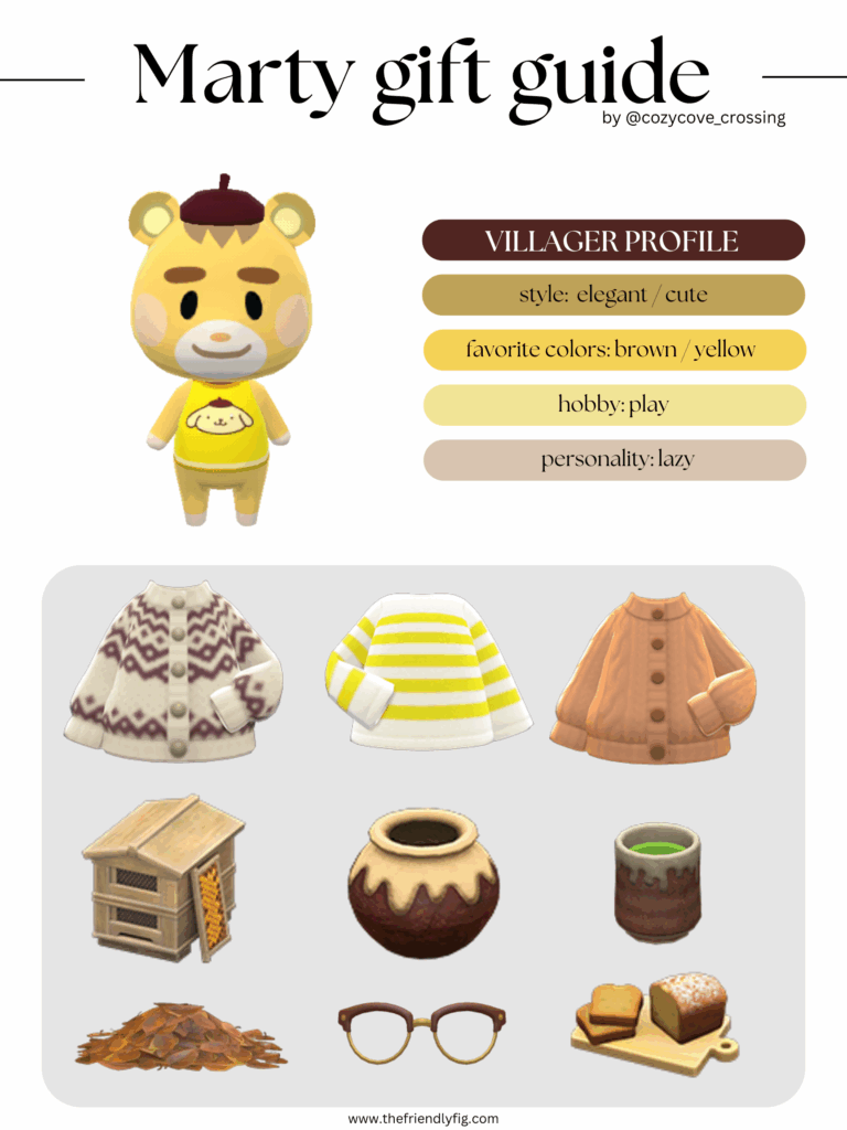ACNH villager gift guide: Marty