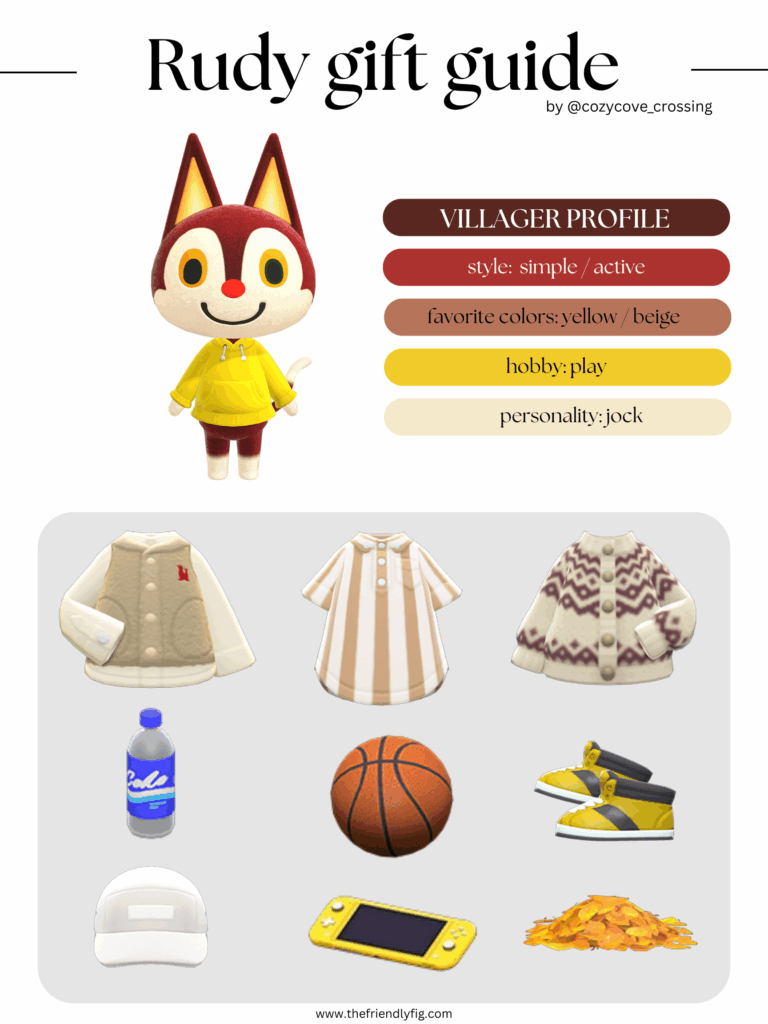 ACNH villager gift guide: Rudy